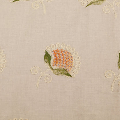 Cotton Chikan Print Embroidery Fabric