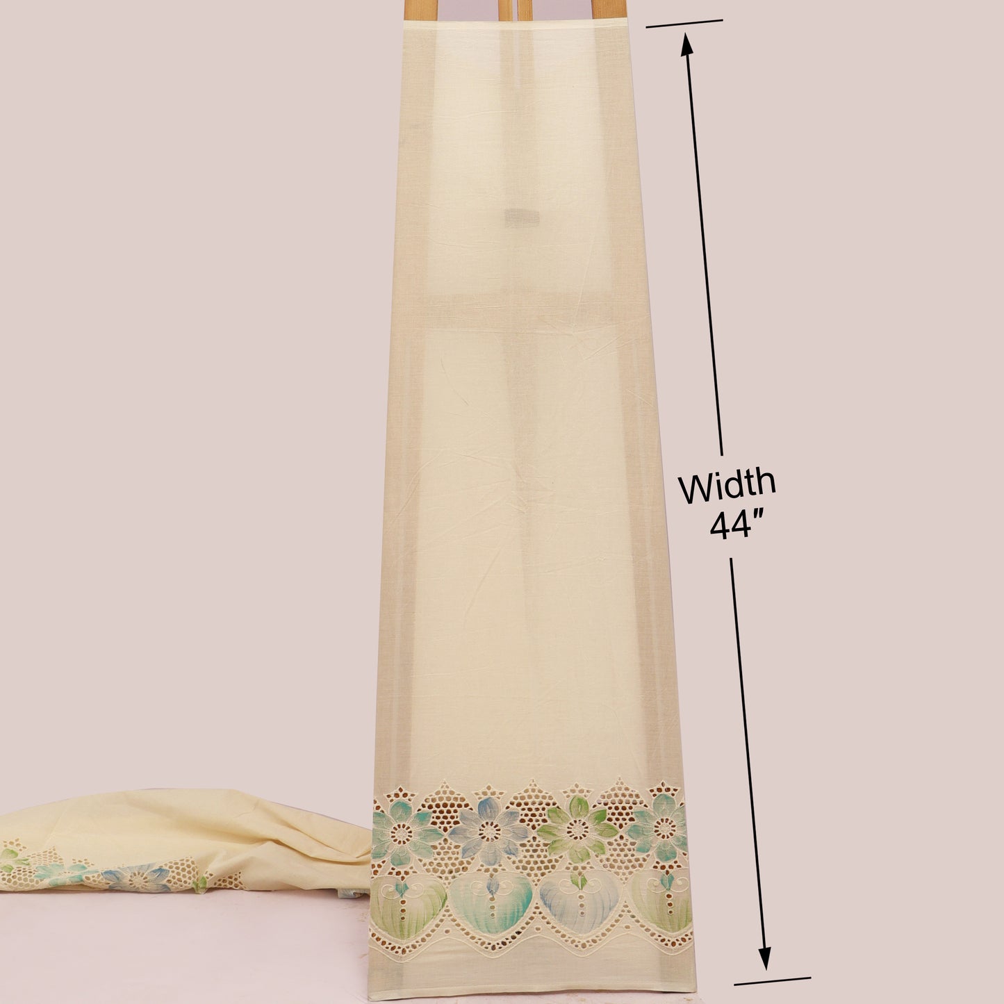 Cotton Chikan Print Embroidery Fabric