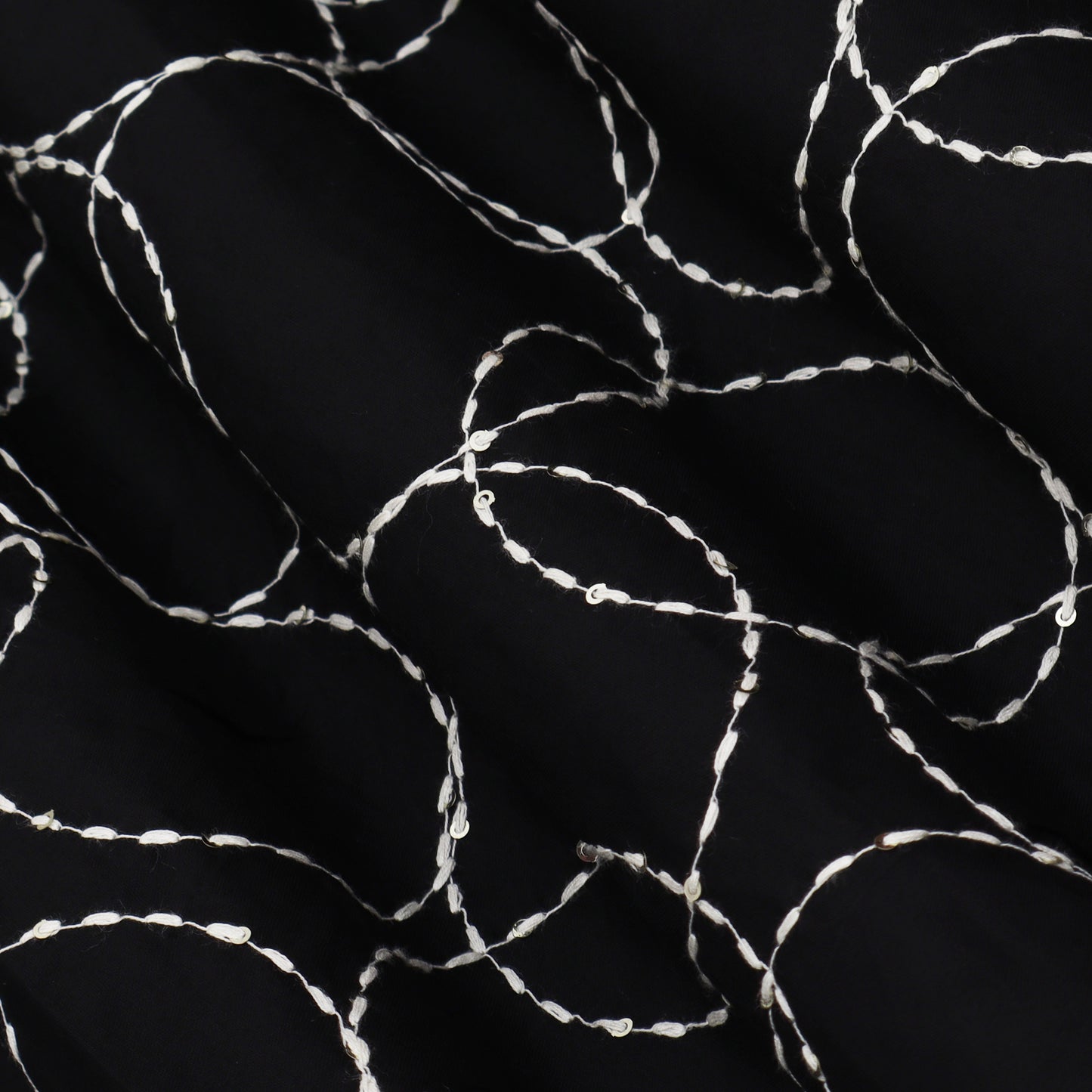 Black Color Cotton Embroidery Fabric