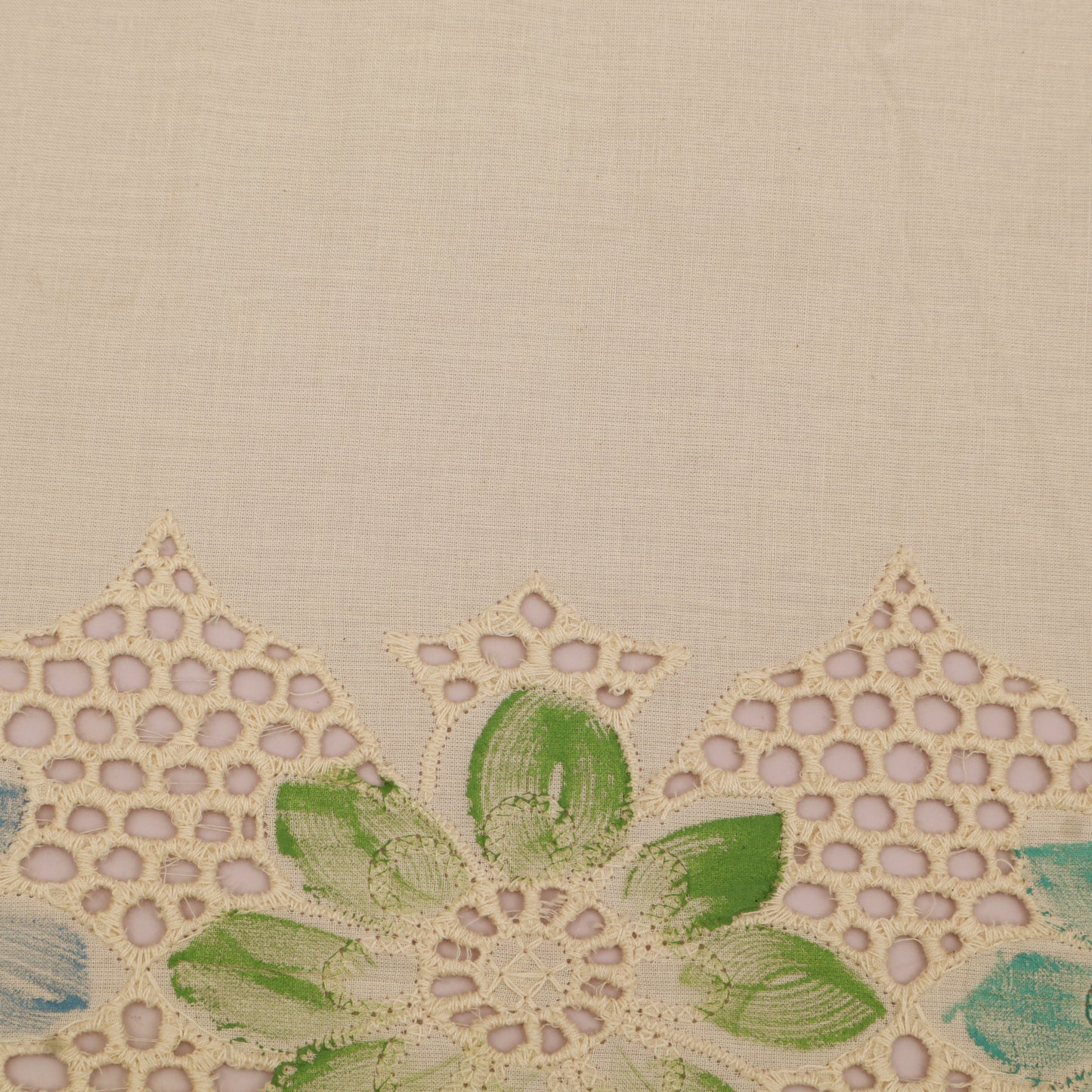 Cotton Chikan Print Embroidery Fabric