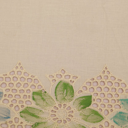 Cotton Chikan Print Embroidery Fabric