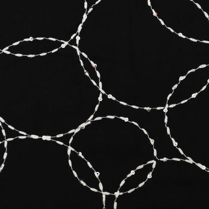 Black Color Cotton Embroidery Fabric