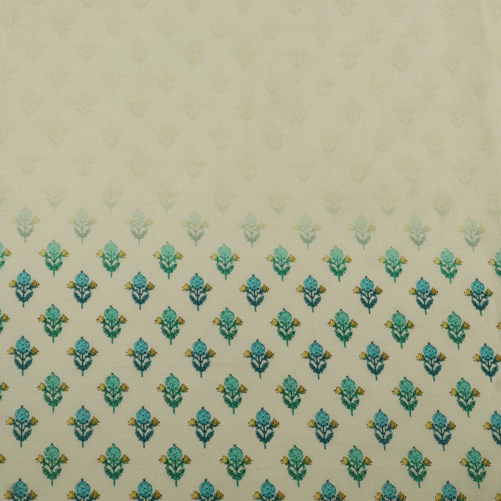 Patterned wallpaper with small floral designs on a beige background