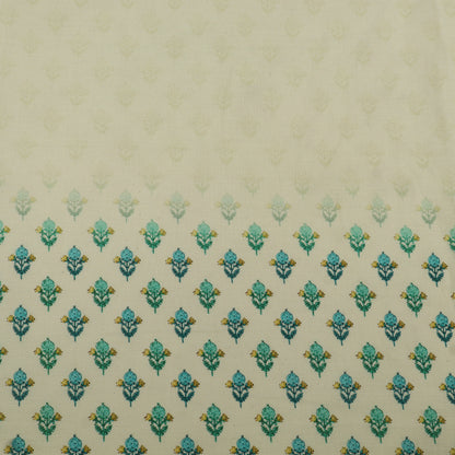 Patterned wallpaper with small floral designs on a beige background