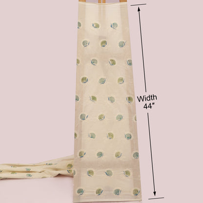 Cotton Chikan Print Embroidery Fabric