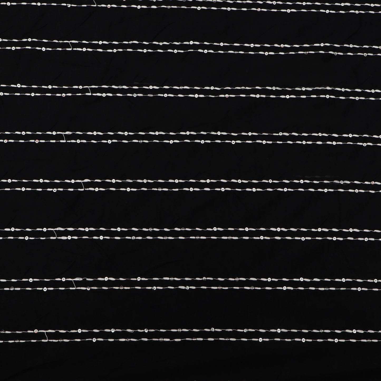 Black Color Cotton Stripe Embroidery Fabric