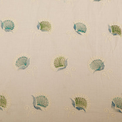 Cotton Chikan Print Embroidery Fabric