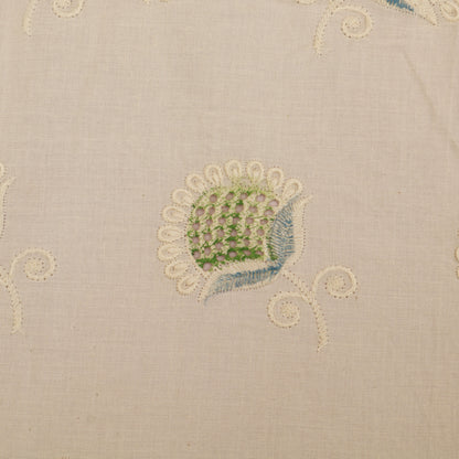 Cotton Chikan Print Embroidery Fabric