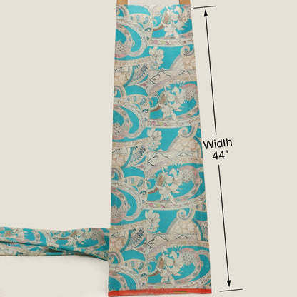 Cotton Chikan Print Embroidery Fabric