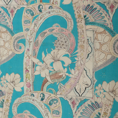 Cotton Chikan Print Embroidery Fabric