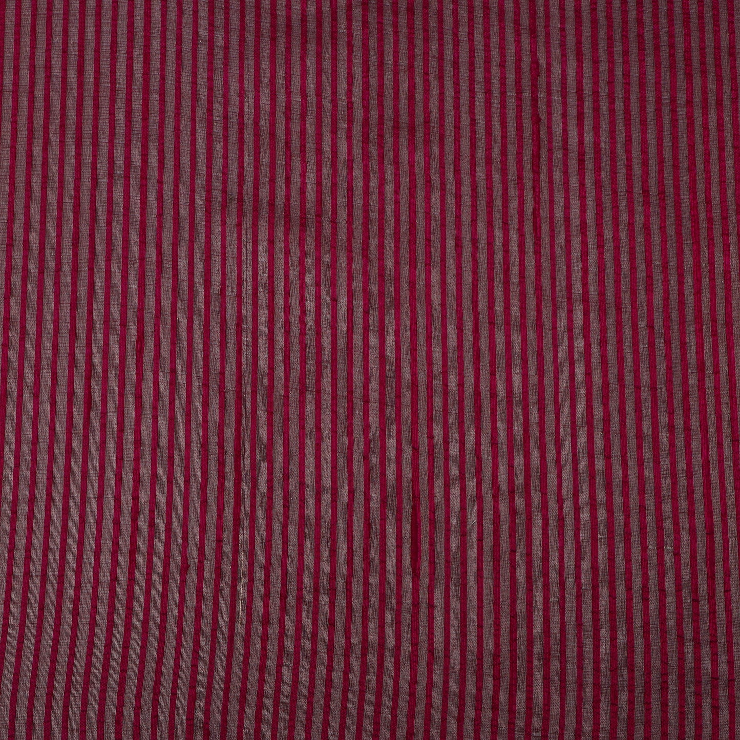 Wine Color Raw Silk Stripe Fabric