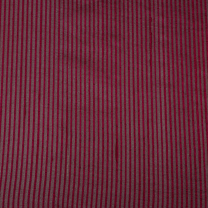 Wine Color Raw Silk Stripe Fabric