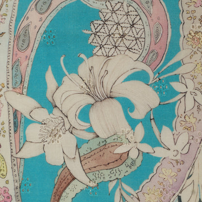 Cotton Chikan Print Embroidery Fabric
