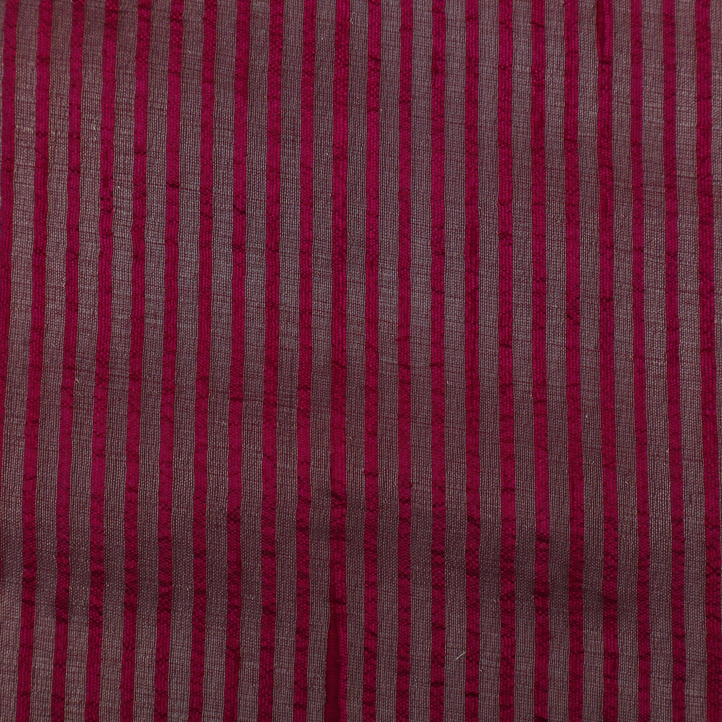 Wine Color Raw Silk Stripe Fabric