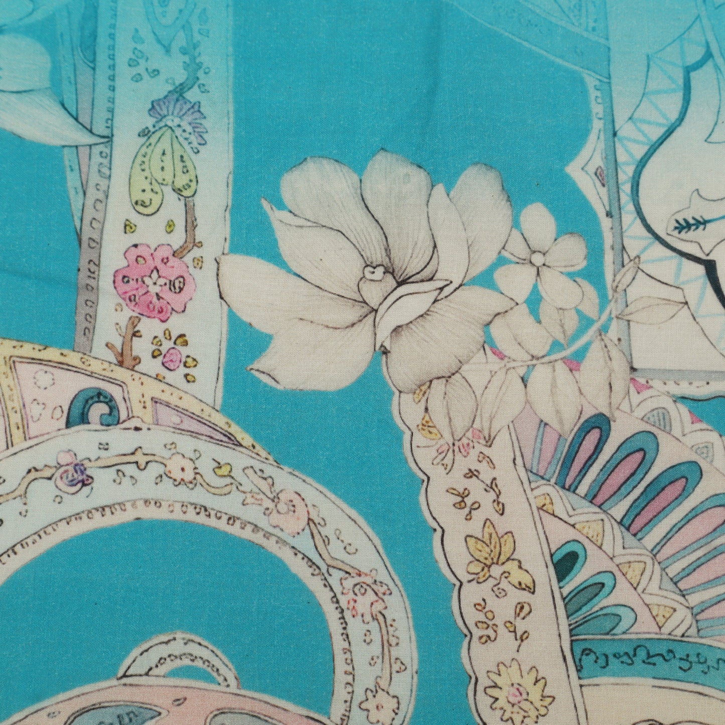 Cotton Chikan Print Embroidery Fabric