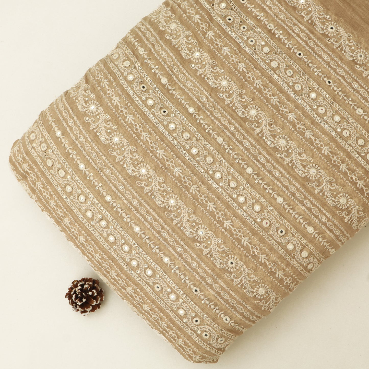 Chanderi Embroidery Fabric