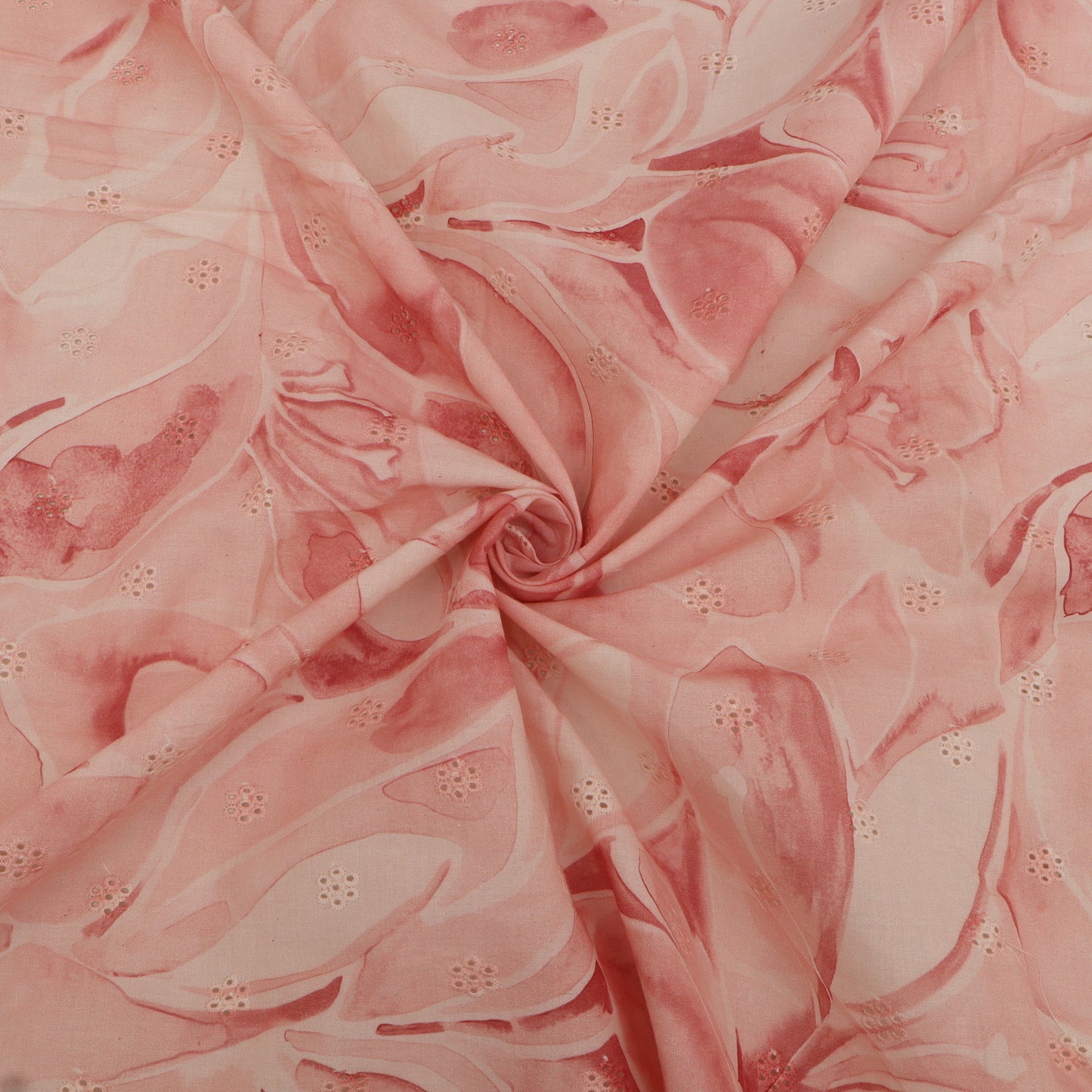 Pink floral fabric with a subtle pattern