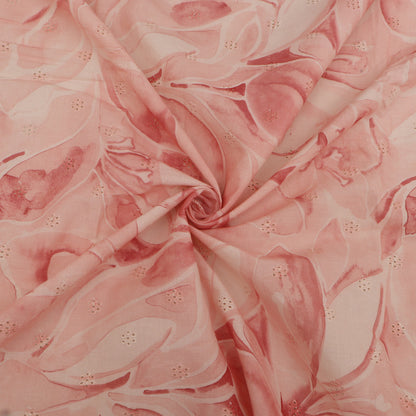 Pink floral fabric with a subtle pattern