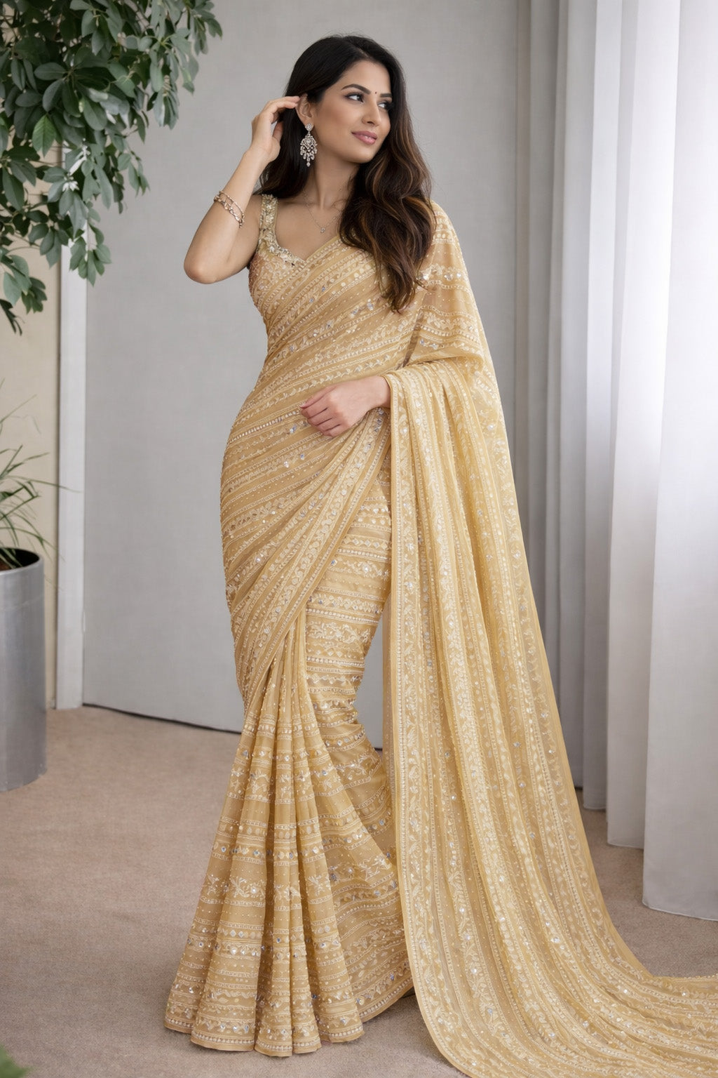 Chanderi Embroidery Fabric