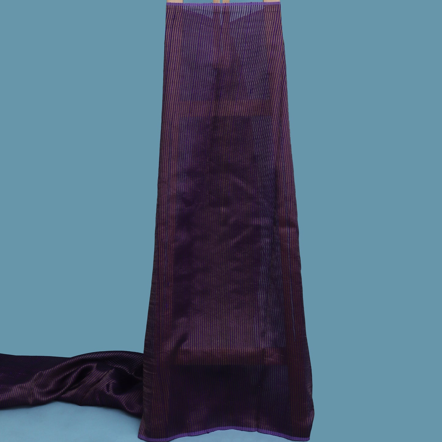 Purple Color Raw Silk Stripe Fabric