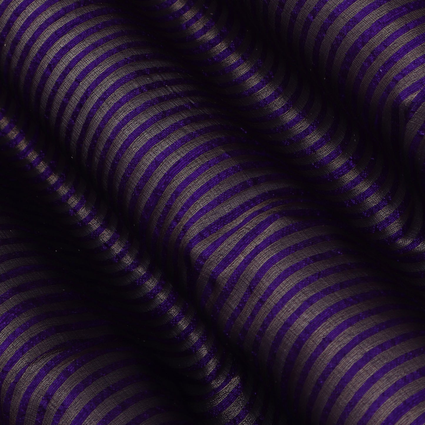 Purple Color Raw Silk Stripe Fabric