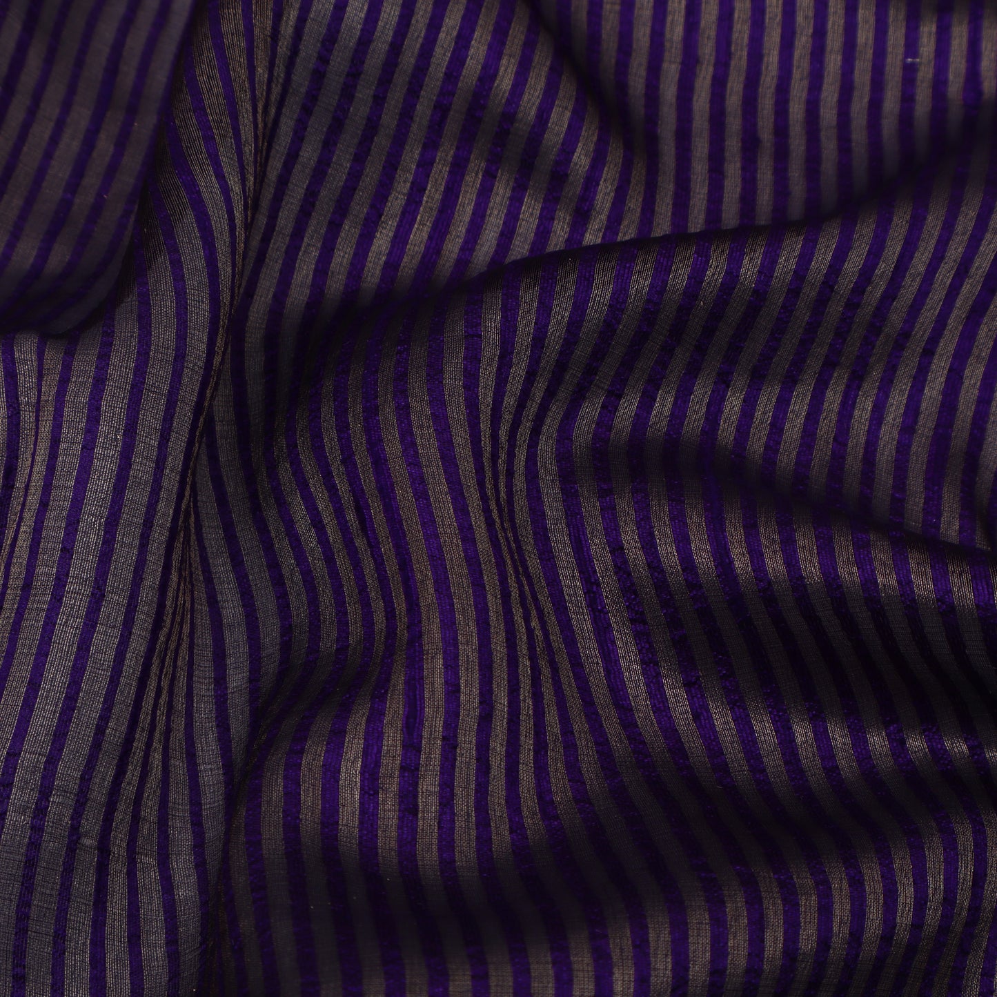 Purple Color Raw Silk Stripe Fabric