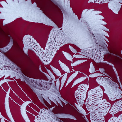 Magenta Color Georgette Embroidery 54" Fabric