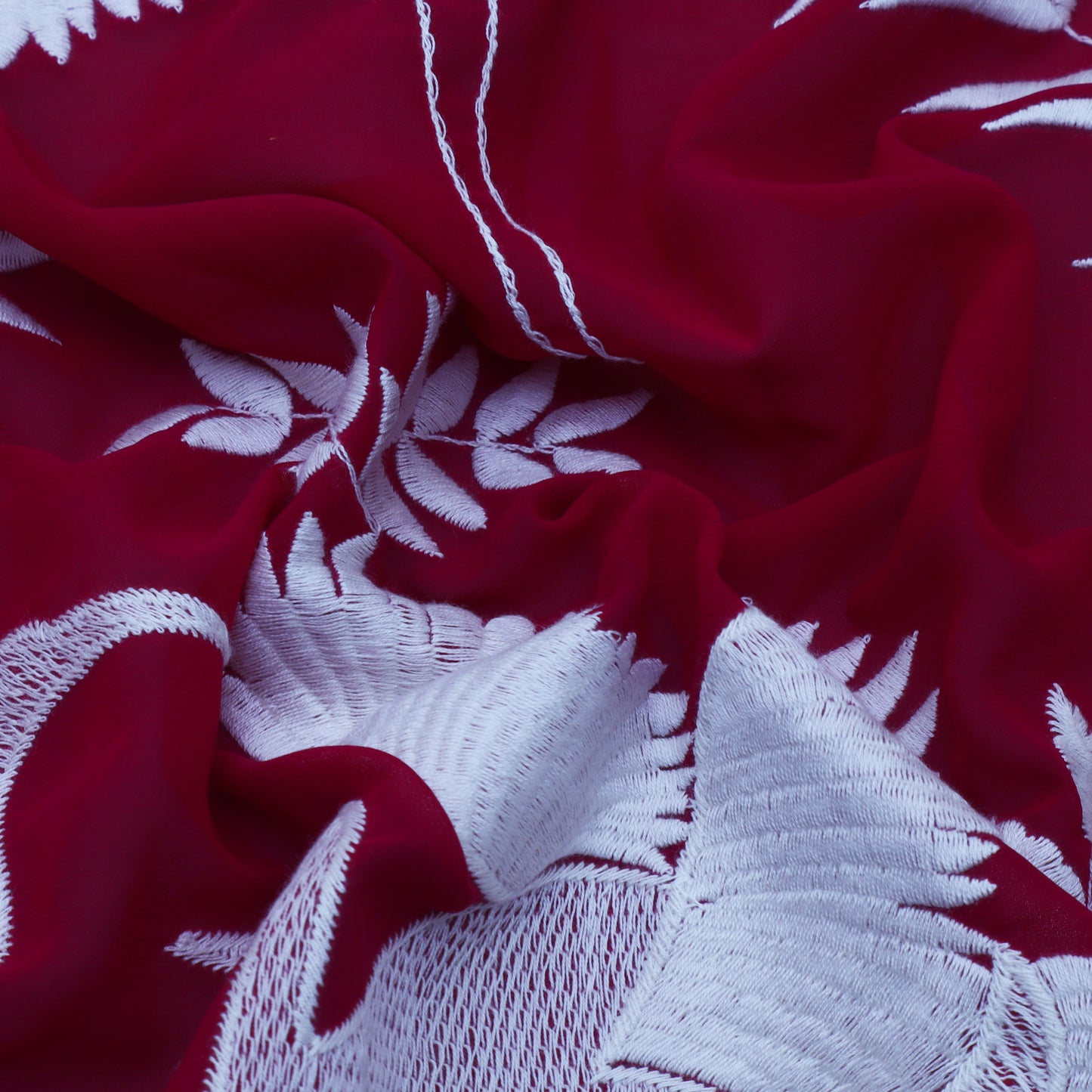 Magenta Color Georgette Embroidery 54" Fabric