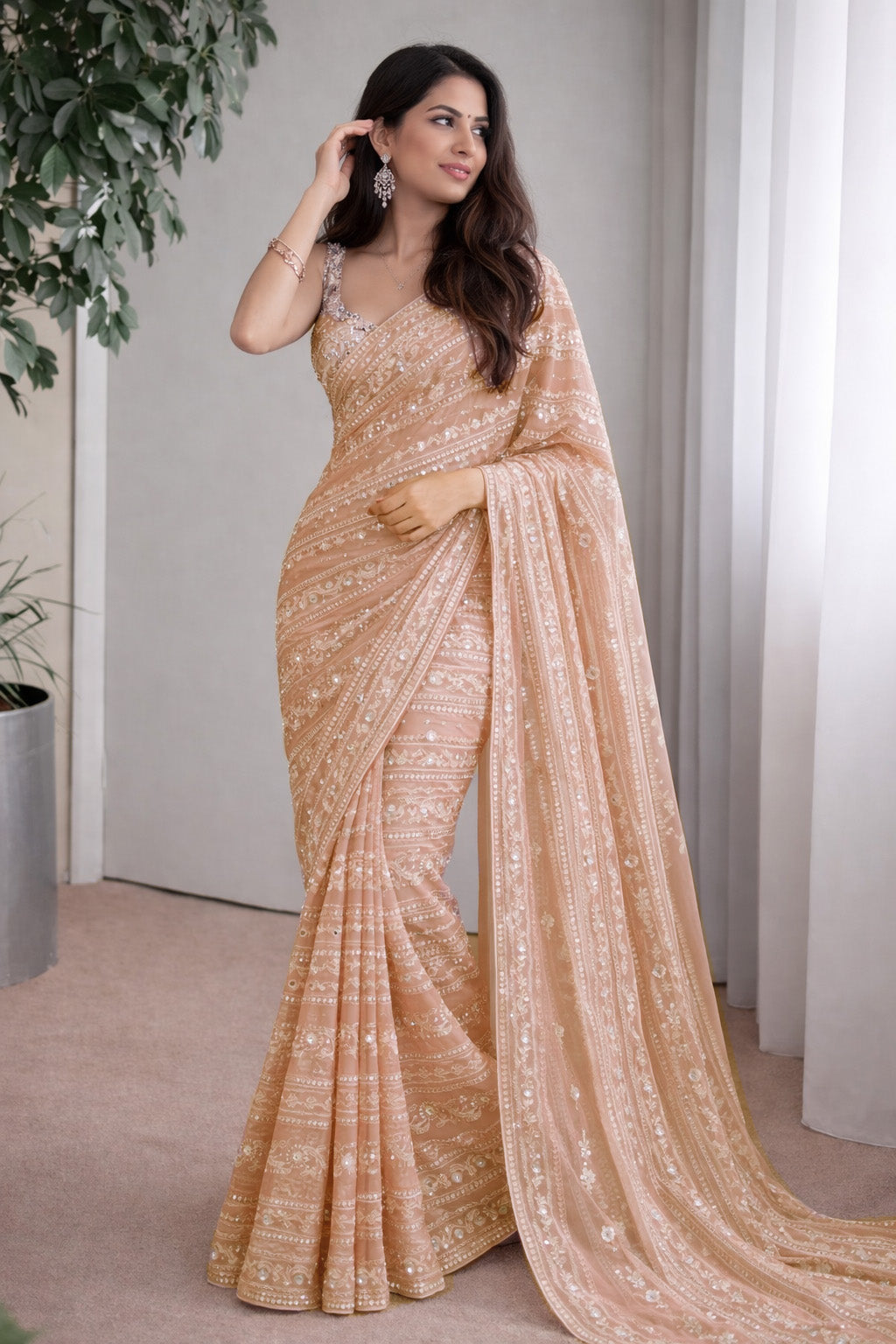 Chanderi Embroidery Fabric