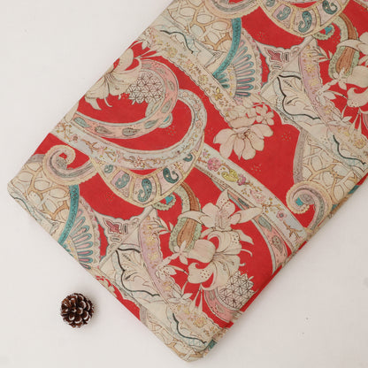 Cotton Chikan Print Embroidery Fabric