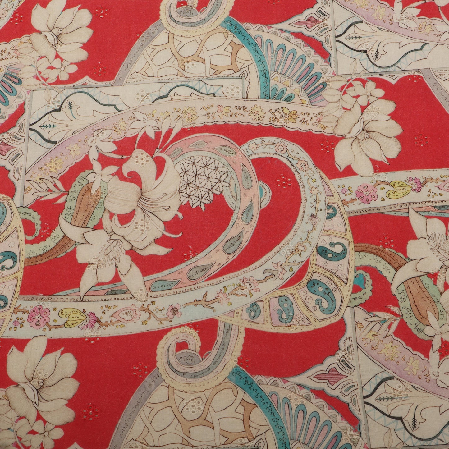 Cotton Chikan Print Embroidery Fabric