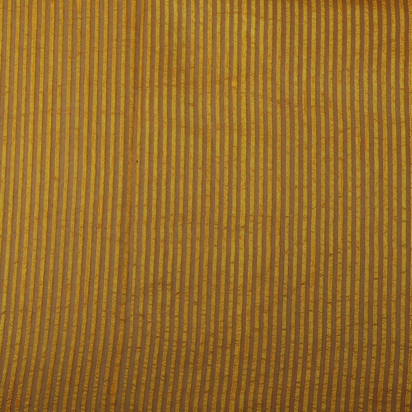 Mustard Color Raw Silk Stripe Fabric