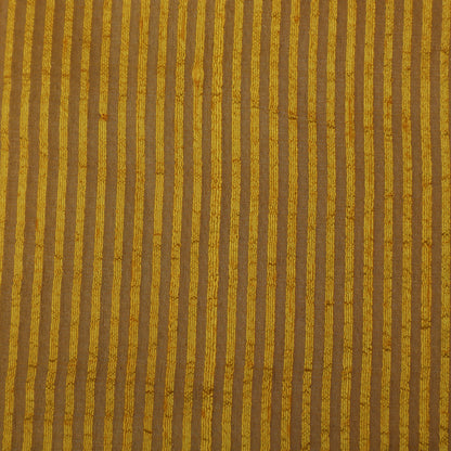Mustard Color Raw Silk Stripe Fabric