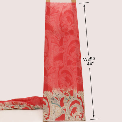 Cotton Chikan Print Embroidery Fabric