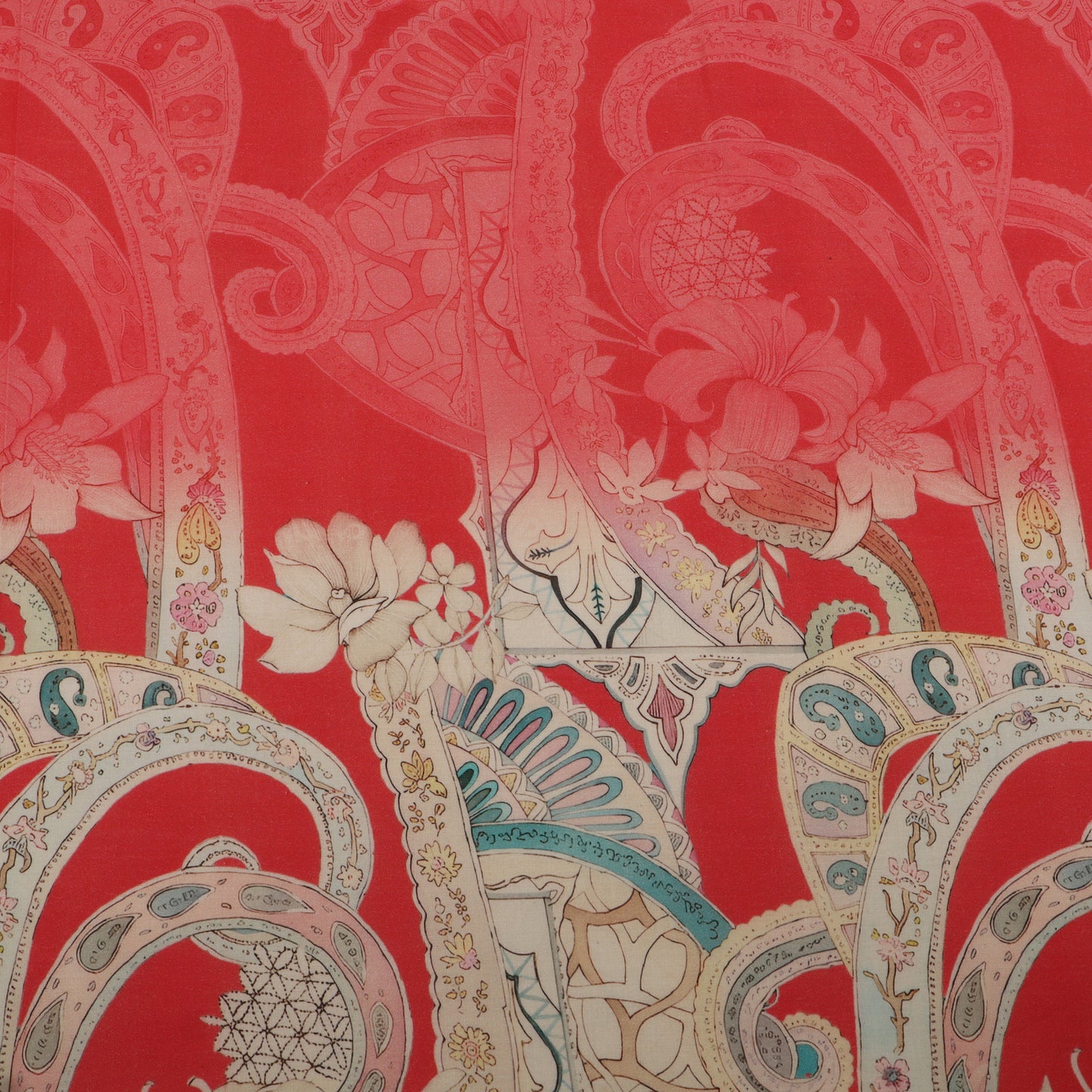 Cotton Chikan Print Embroidery Fabric
