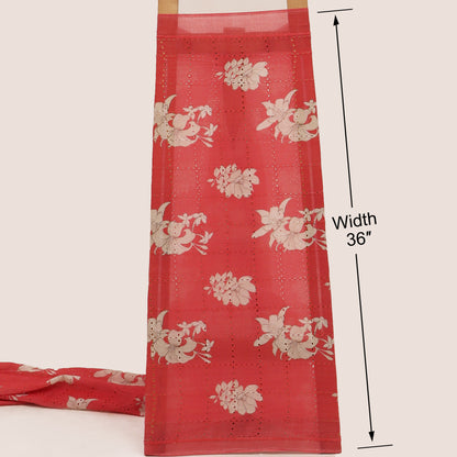 Cotton Chikan Print Embroidery Fabric