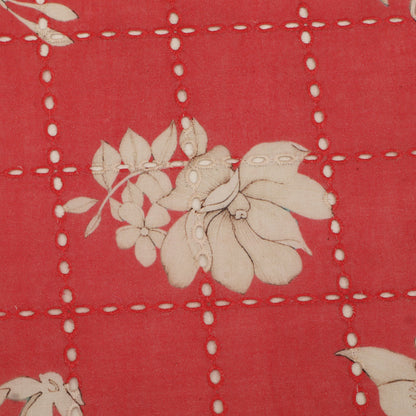 Cotton Chikan Print Embroidery Fabric