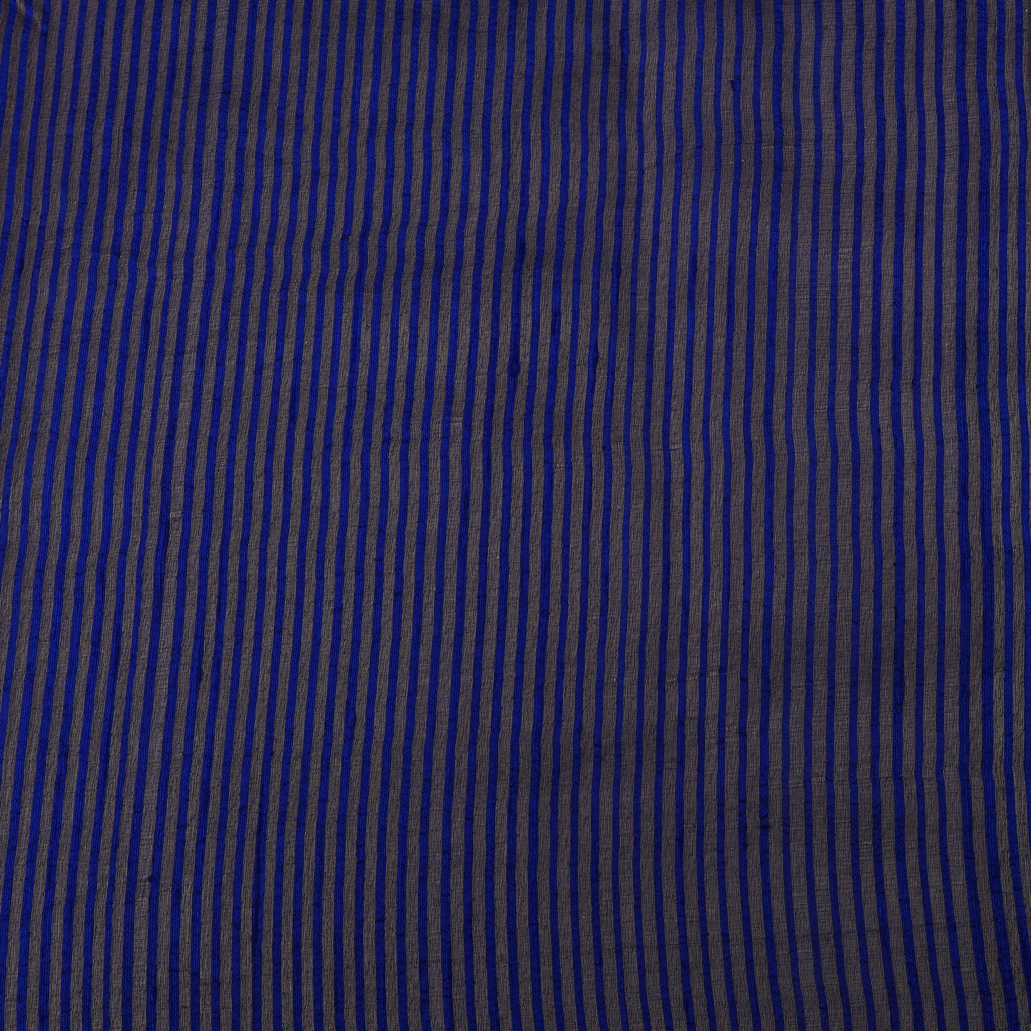 Royal Blue Color Raw Silk Stripe Fabric