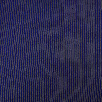 Royal Blue Color Raw Silk Stripe Fabric