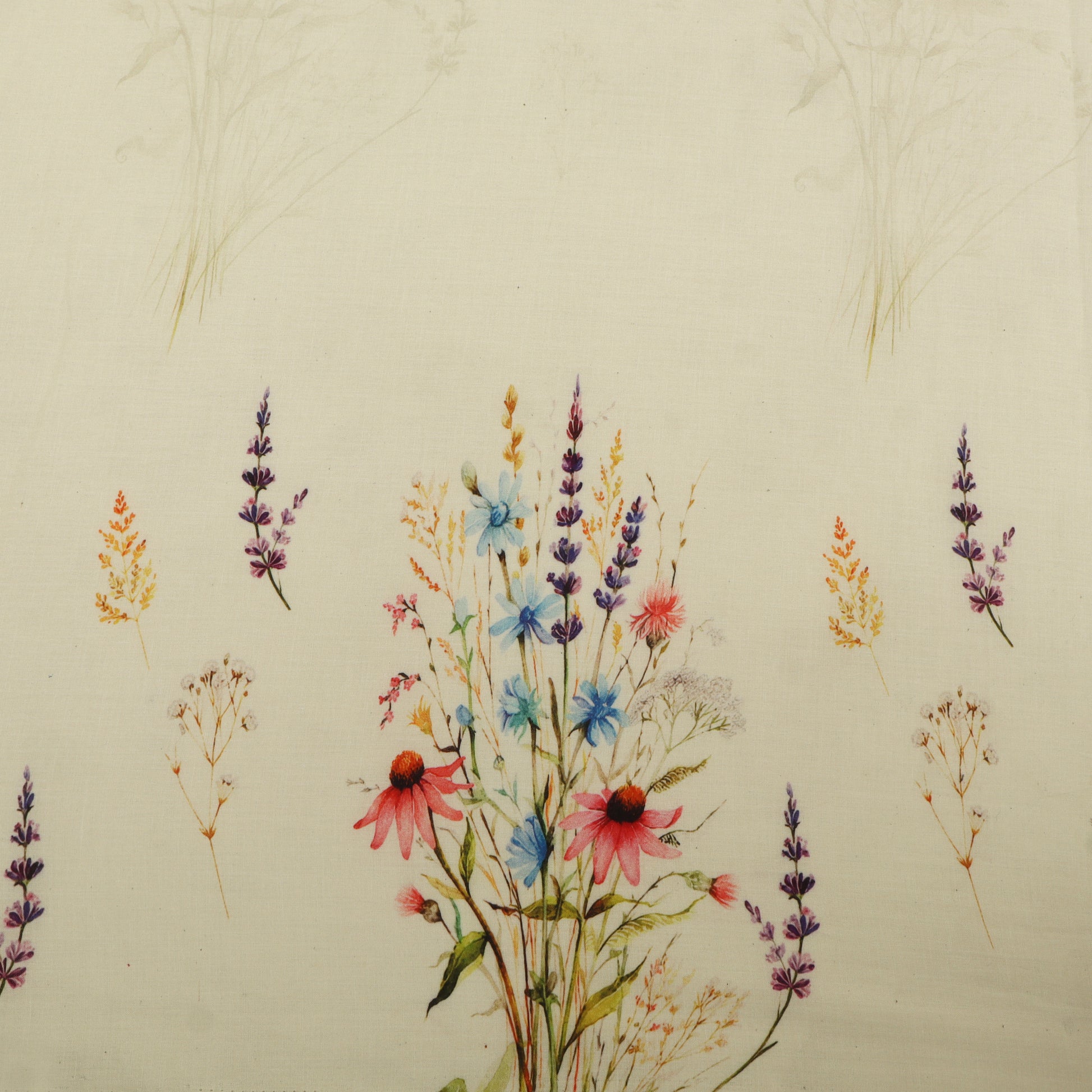 Illustration of various flowers on a beige background