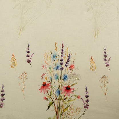 Illustration of various flowers on a beige background