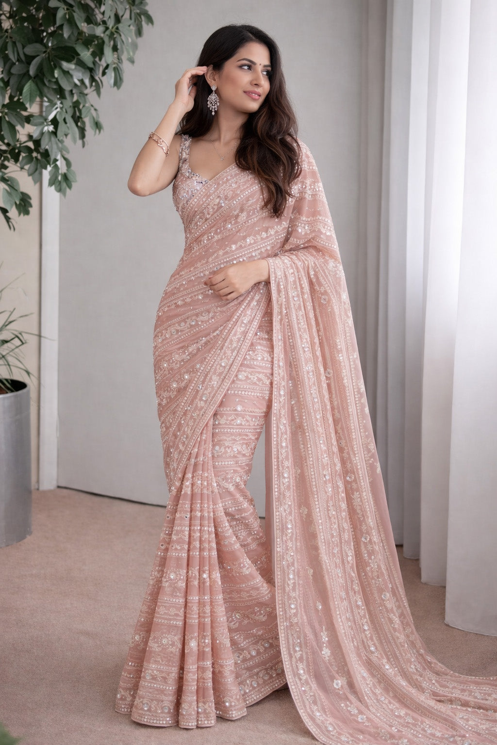 Chanderi Embroidery Fabric