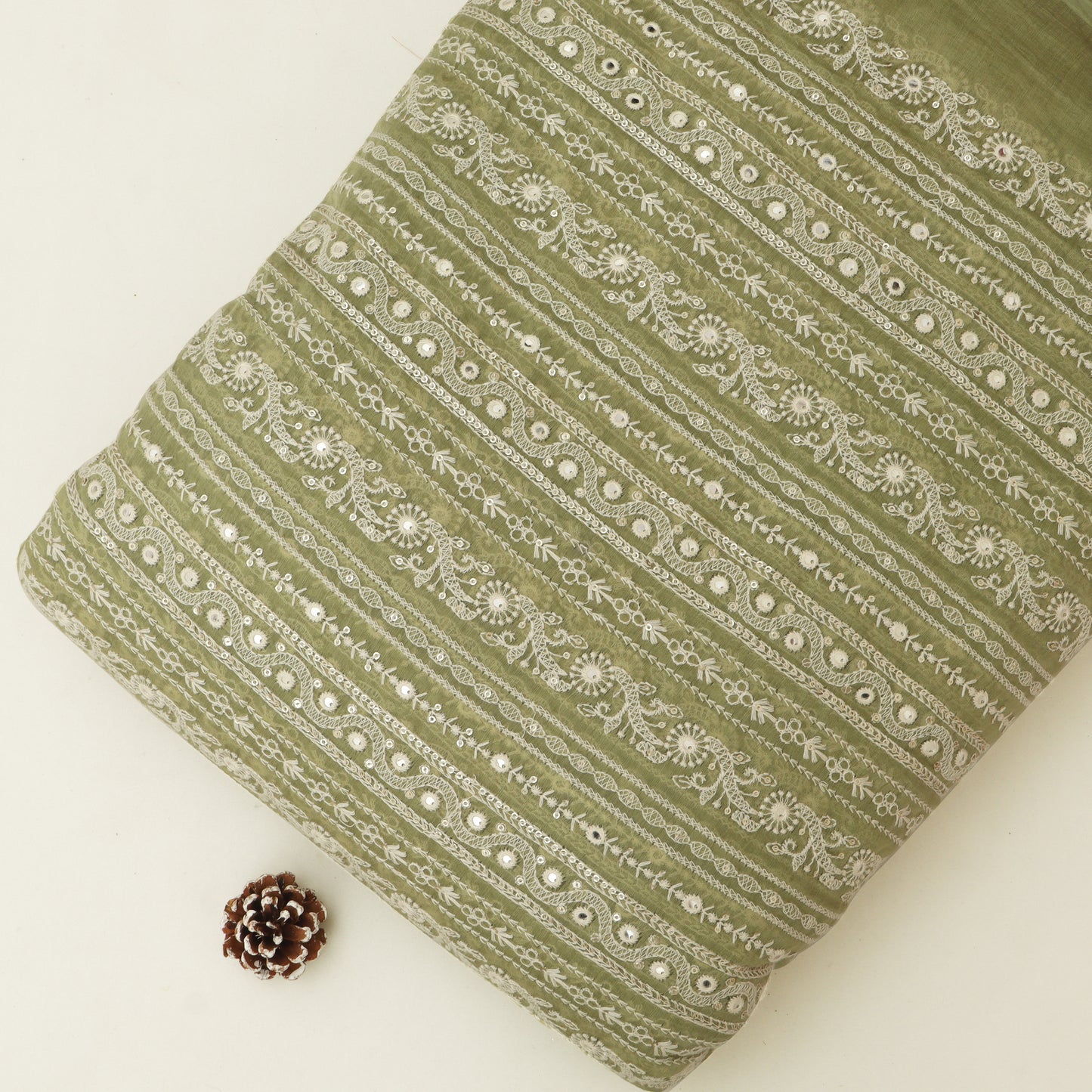 Chanderi Embroidery Fabric