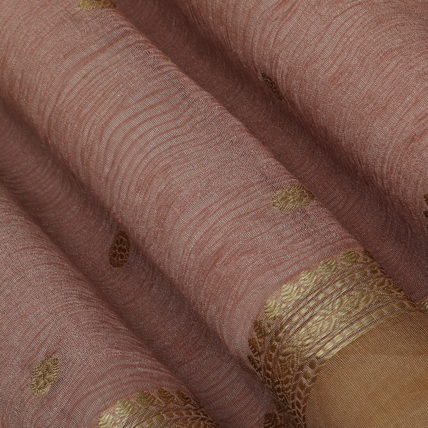 Rose Gold Color Crush Tissue Stripe Fabric