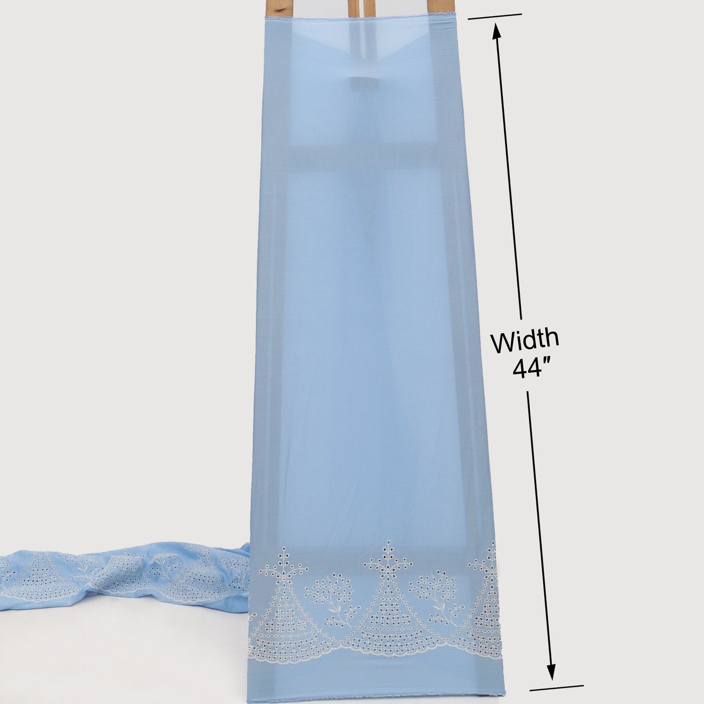 Cotton Chikan Embroidery Fabric