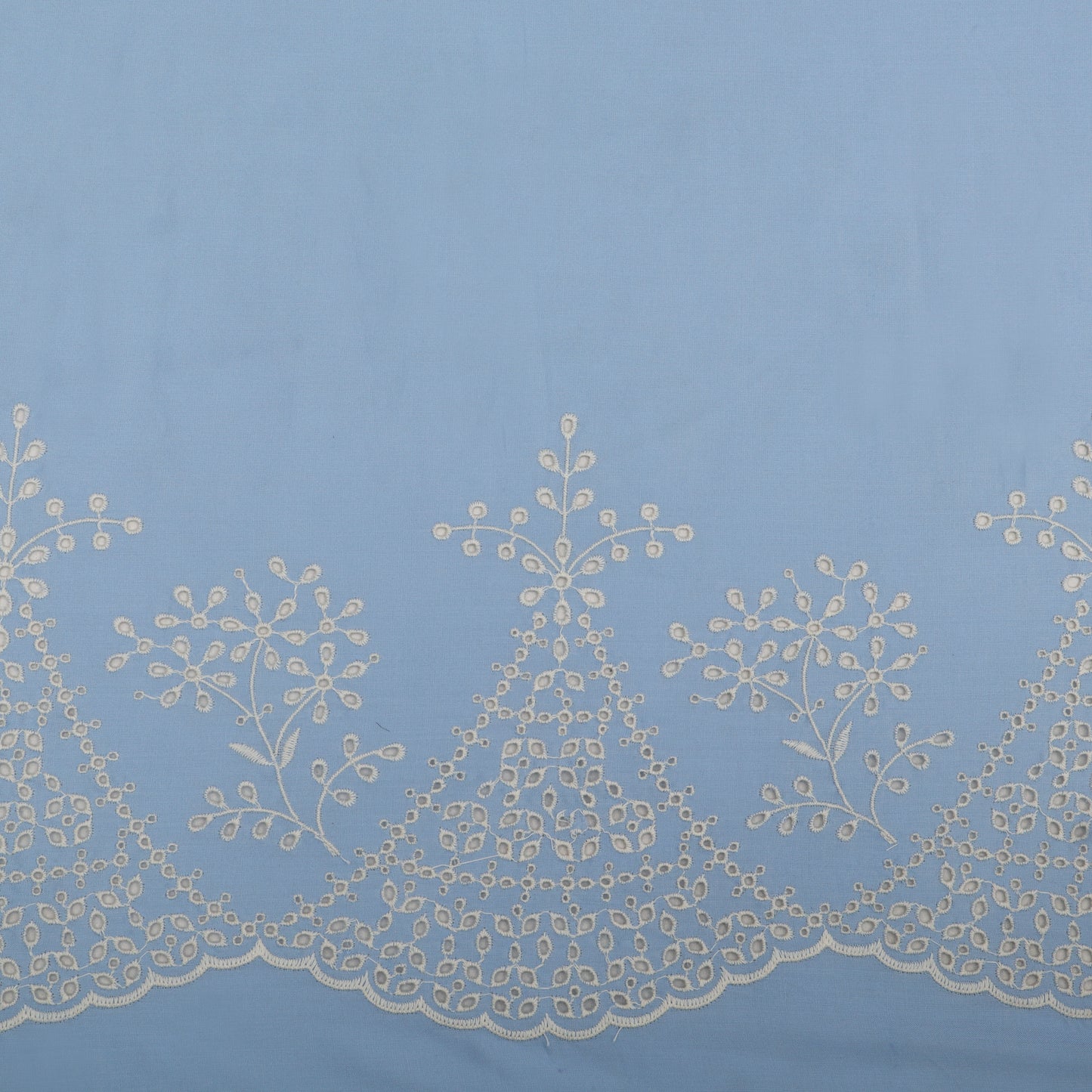 Cotton Chikan Embroidery Fabric