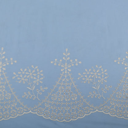 Cotton Chikan Embroidery Fabric