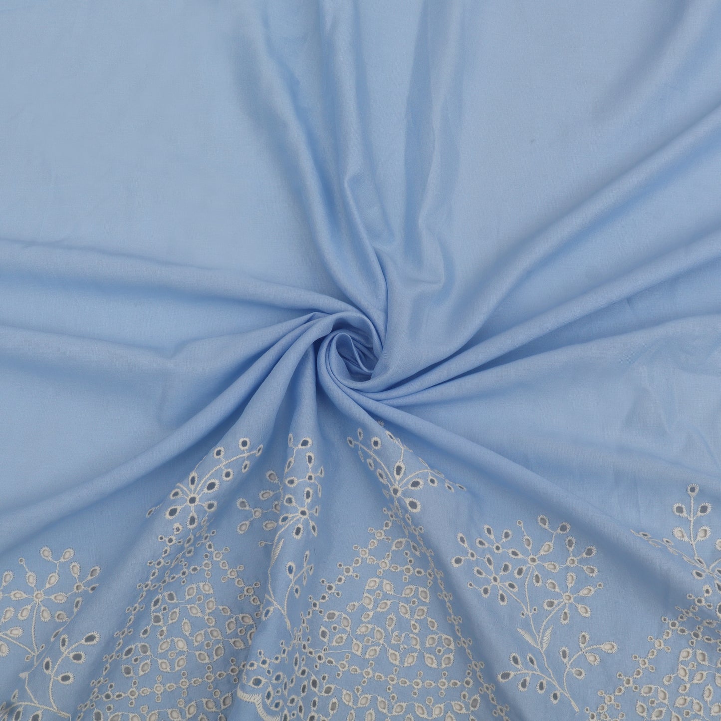 Cotton Chikan Embroidery Fabric