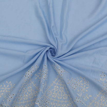 Cotton Chikan Embroidery Fabric