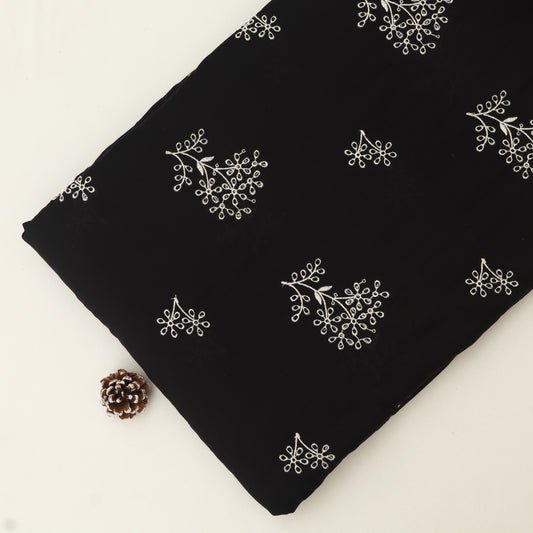 Cotton Chikan Embroidery Fabric